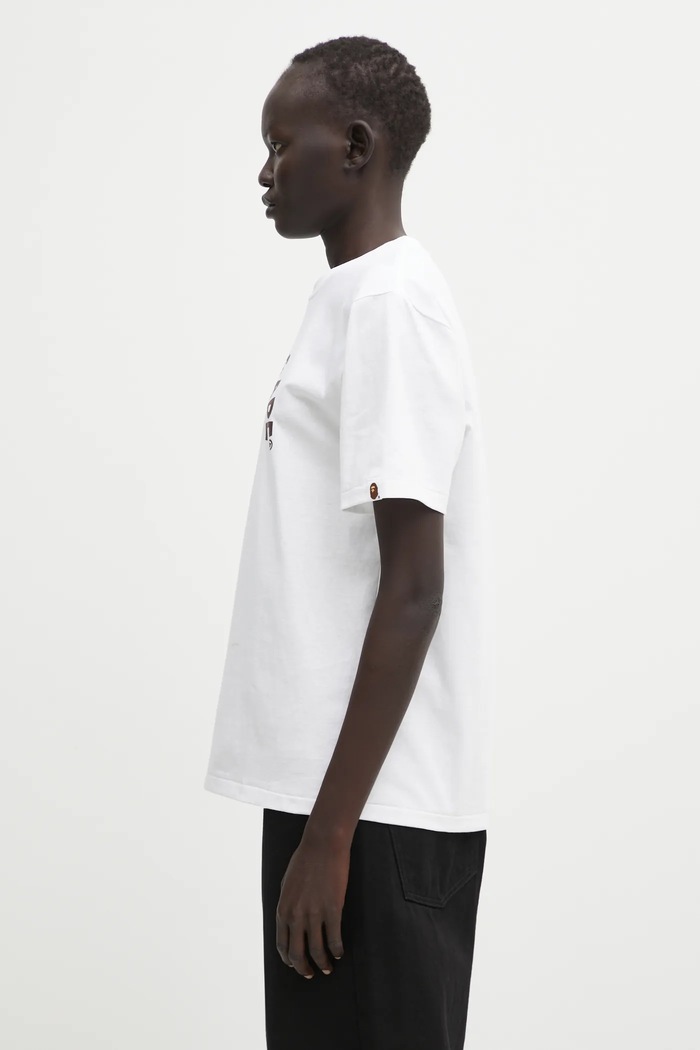 A Bathing Ape t-shirt in cotone Ice Cream 001TEL302043L bianco AW25