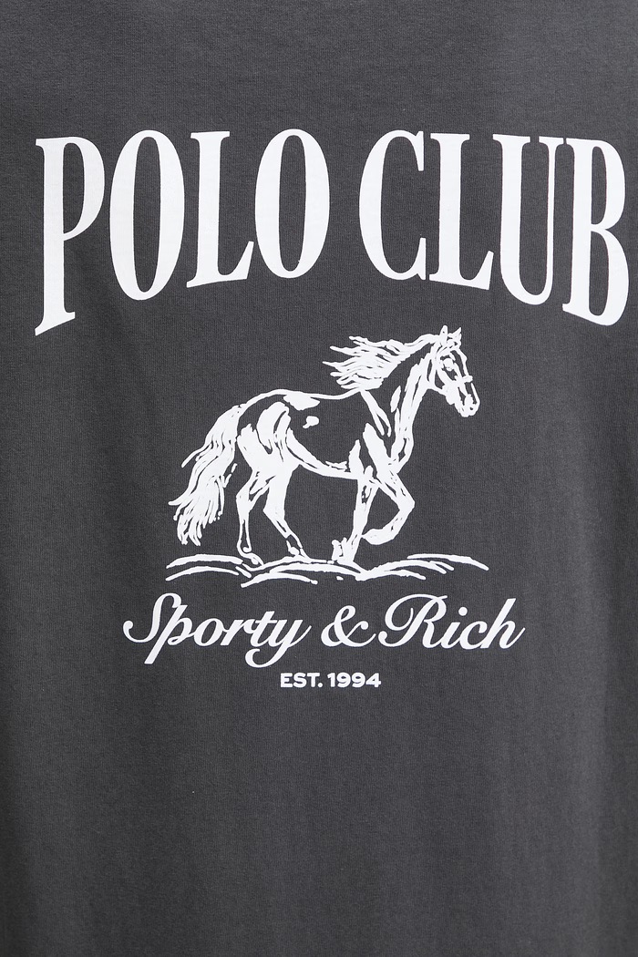 Sporty & Rich Stallion t-shirt bawełniany damski szary TO04365262BA02