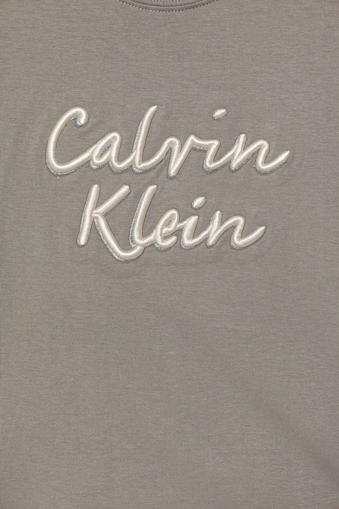 Dziewczynka Calvin Klein Jeans t-shirt bawełniany dziecięcy IG0IG02973.9BYA szary