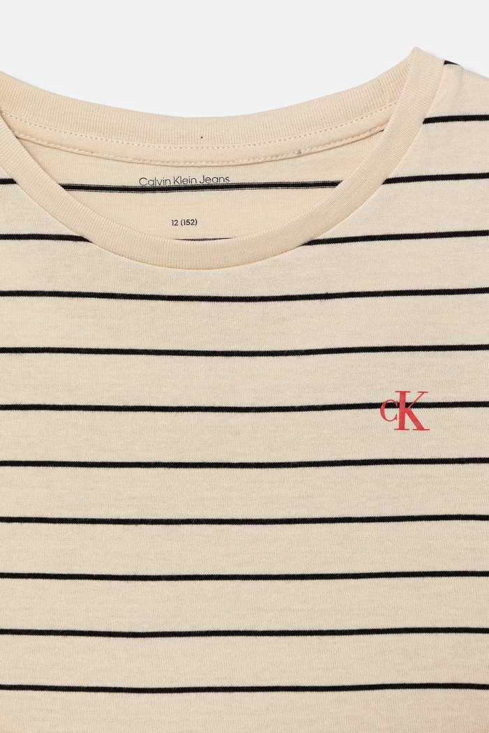 Dječja pamučna majica kratkih rukava Calvin Klein Jeans bež IG0IG02992.9BYA