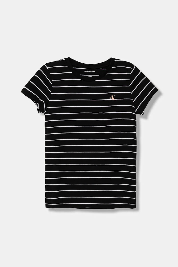 Детска памучна тениска Calvin Klein Jeans IG0IG02992.9BYA черен AW25