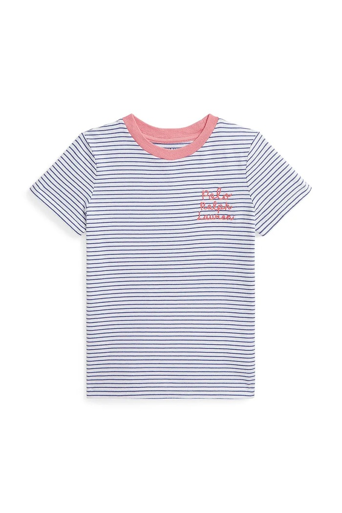 Bavlnené tričko Polo Ralph Lauren okrúhly modrá 312971117002