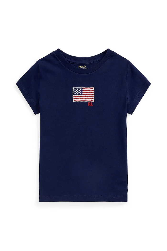 Polo Ralph Lauren t-shirt bawełniany dziecięcy nadruk granatowy 312971138002