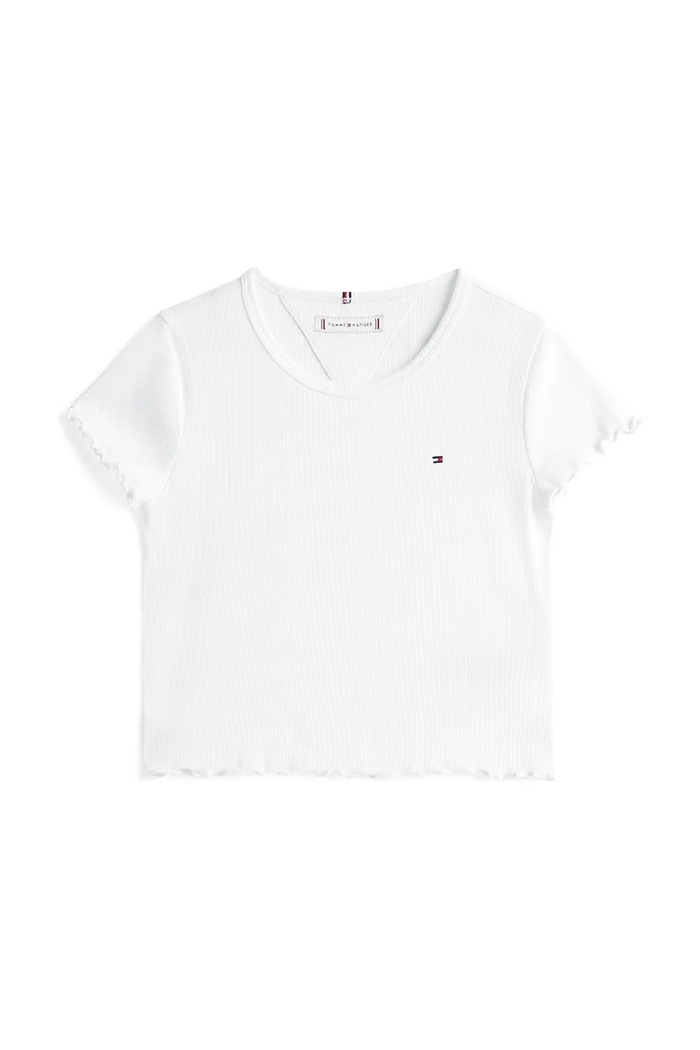 Detské tričko Tommy Hilfiger KG0KG08590.104.122.9BYA biela AW25