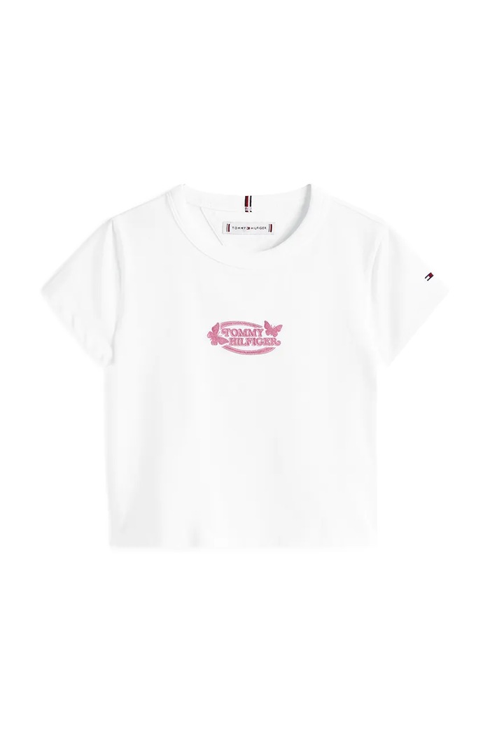 Μπλουζάκι Tommy Hilfiger KG0KG08753.9BYA λευκό AW25
