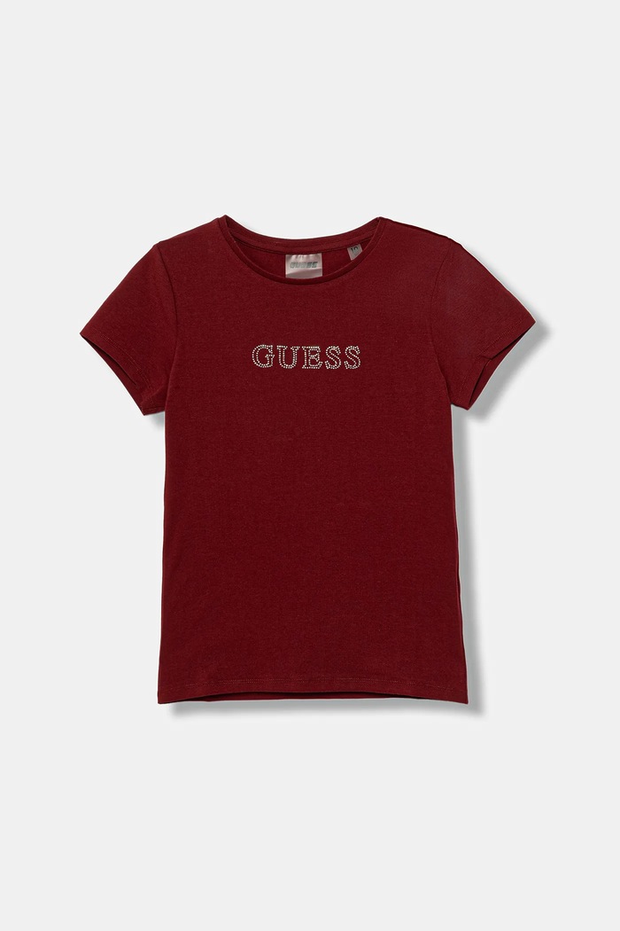 Παιδικό μπλουζάκι Guess απλικέ μπορντό J4RI49.J1314.9BYA