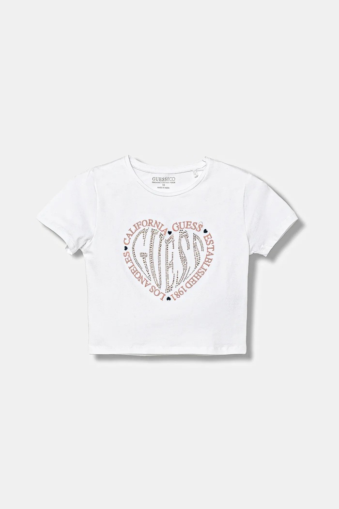 Guess t-shirt dziecięcy aplikacja biały J5YI22.K6YW4.9BYA