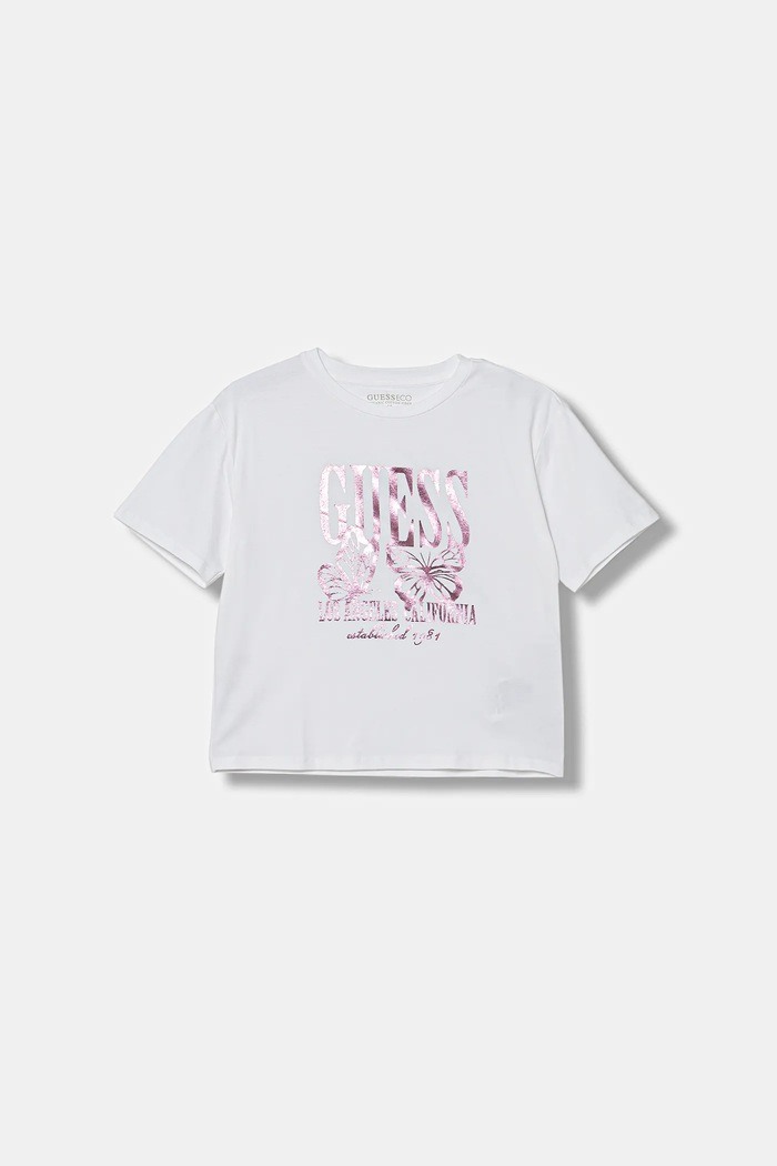 Guess t-shirt dziecięcy z elastanem biały J5YI31.K6YW4.9BYA