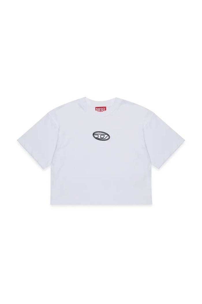 Детска памучна тениска Diesel TIXAN T-SHIRT щампа бял J02428.00YI9