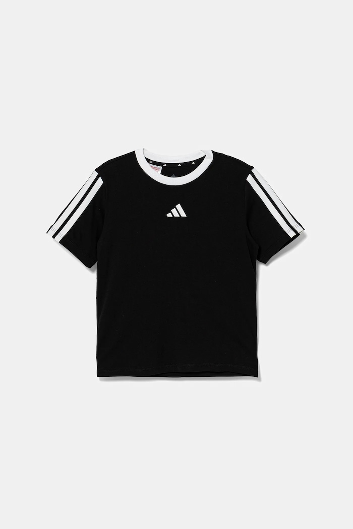Dětské bavlněné tričko adidas JW8627 černá AW25