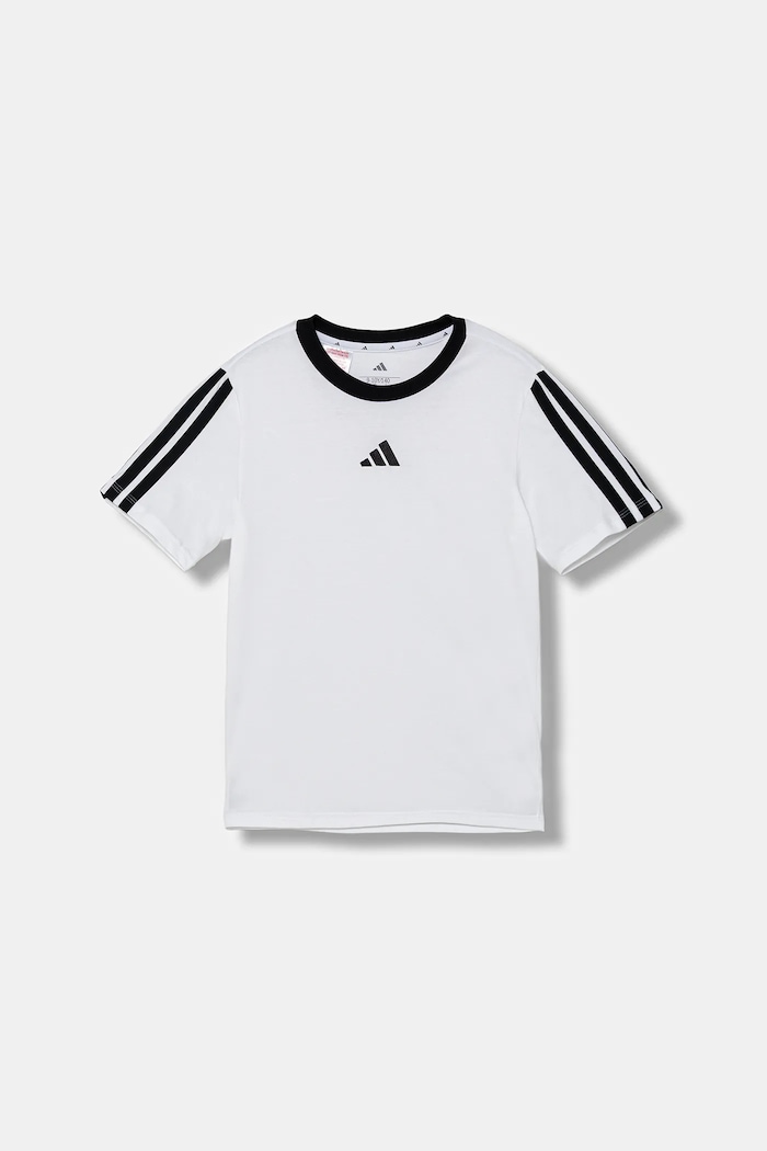 Detské bavlnené tričko adidas JW8628 biela AW25