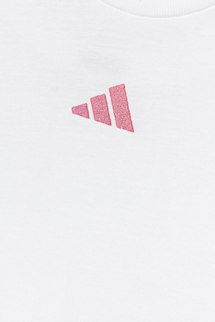 Παιδικό βαμβακερό μπλουζάκι adidas λευκό JY4973