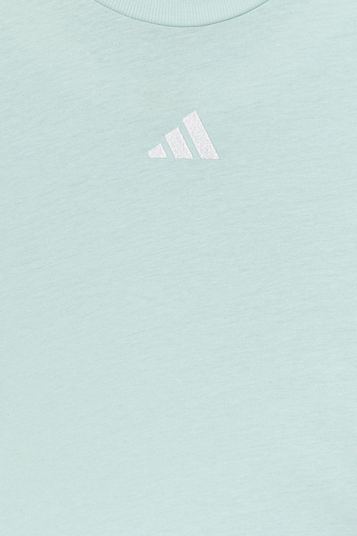 Dječja pamučna majica kratkih rukava adidas tirkizna JY4974