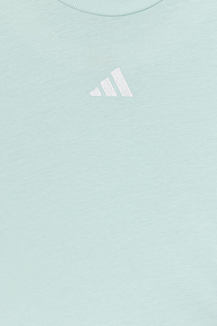 Dječja pamučna majica kratkih rukava adidas tirkizna JY4974