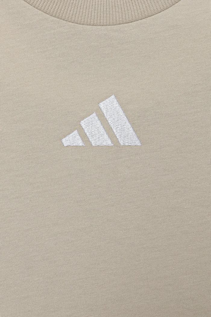 Detské bavlnené tričko adidas béžová KB7299