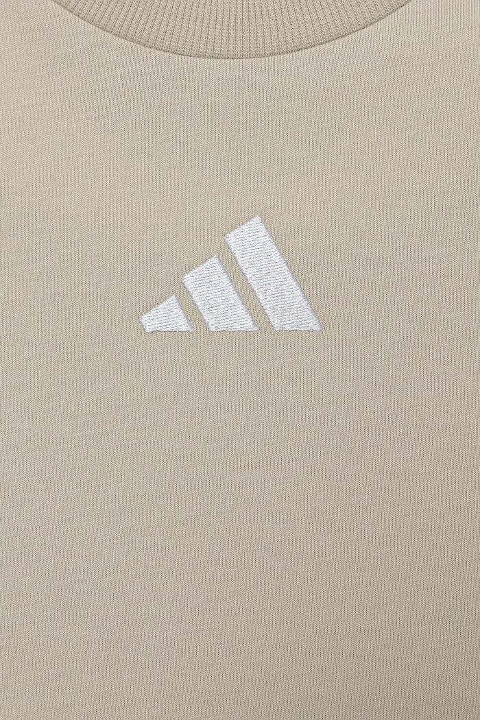 Detské bavlnené tričko adidas béžová KB7299