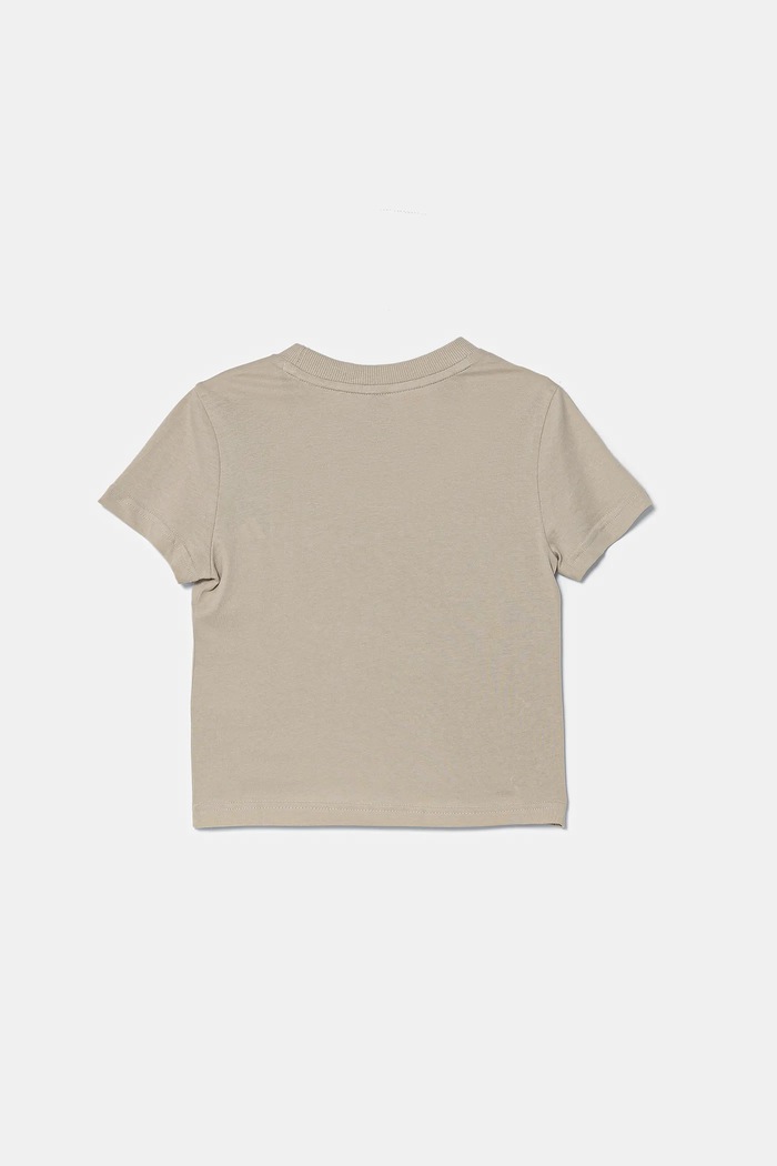 Dziewczynka adidas t-shirt bawełniany dziecięcy KC5450 beżowy