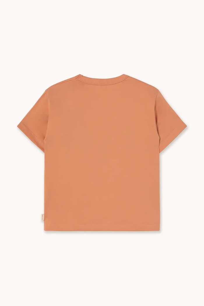 Tinycottons t-shirt bawełniany dziecięcy FLOWERS EYES GRAPHIC TEE AW25.315 pomarańczowy AW25