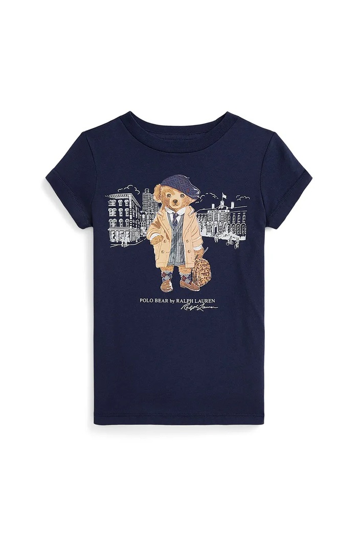 Polo Ralph Lauren t-shirt bawełniany dziecięcy 312979033001 granatowy AW25