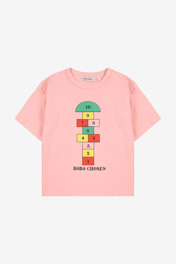 Detské bavlnené tričko Bobo Choses Hopscotch 225AC143 ružová AW25