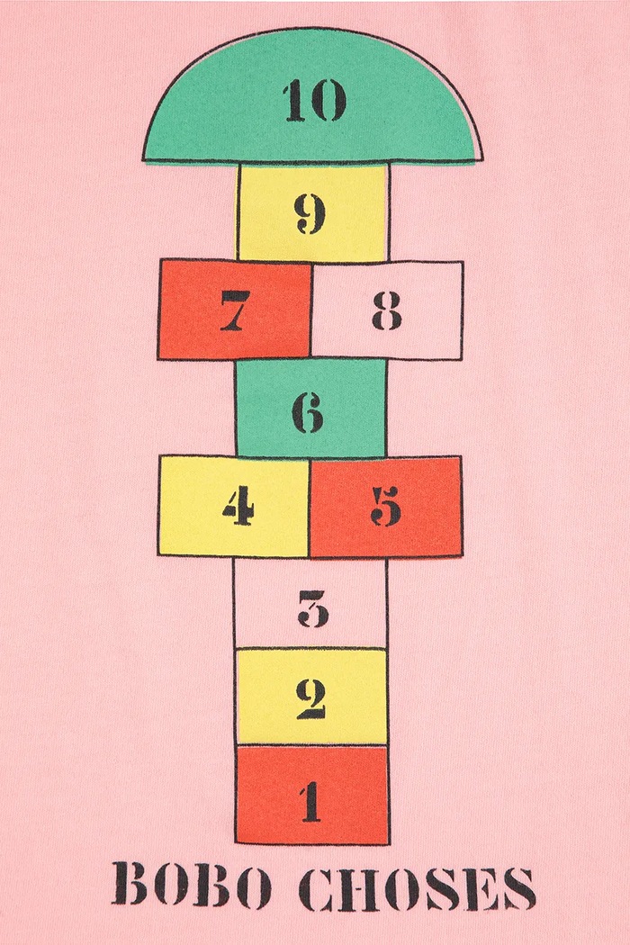 Dievča Detské bavlnené tričko Bobo Choses Hopscotch 225AC143 ružová