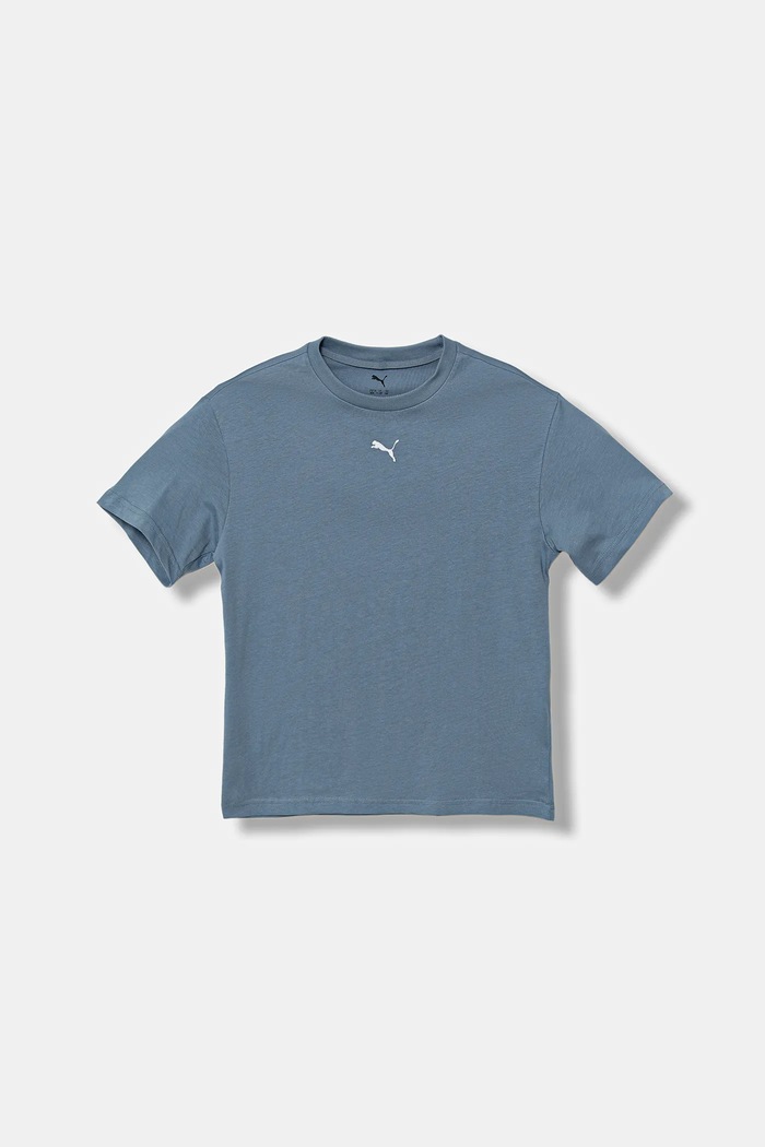Puma t-shirt bawełniany dziecięcy ESS Boxy Tee G bawełna niebieski 685131.