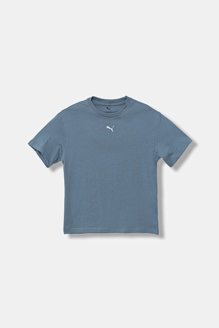 Puma t-shirt bawełniany dziecięcy ESS Boxy Tee G bawełna niebieski 685131.