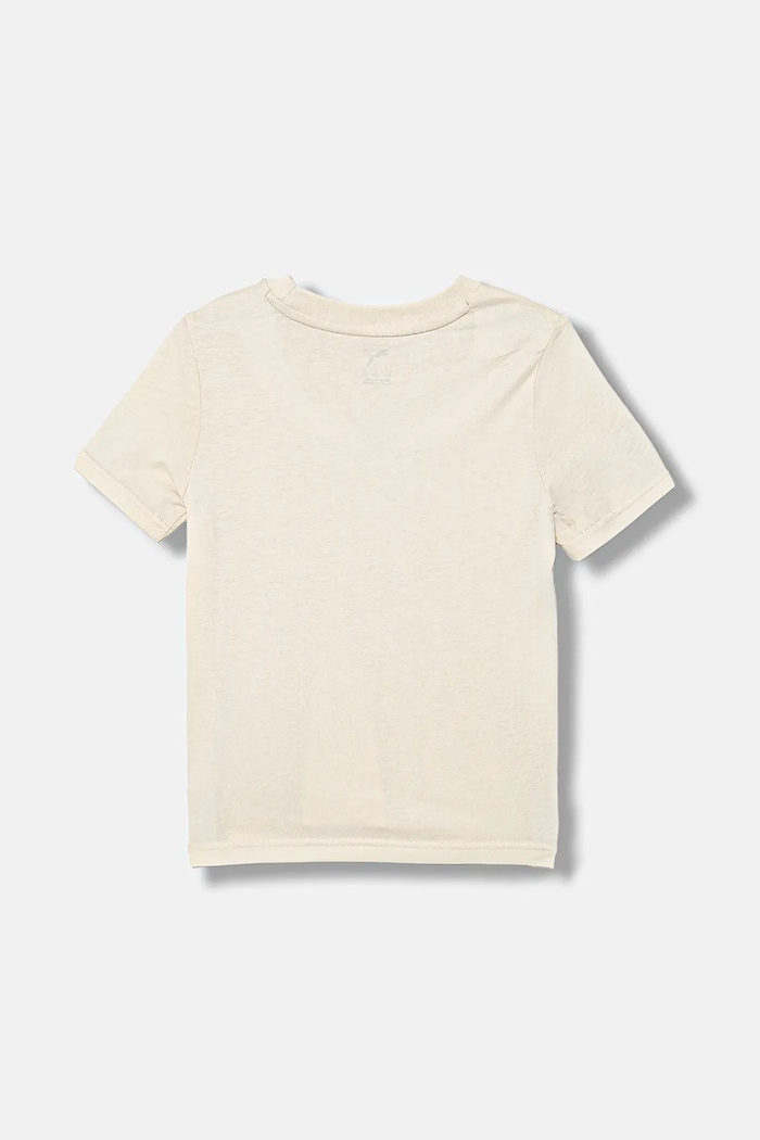 Παιδικό βαμβακερό μπλουζάκι Puma ESS SCRIPT Tee G 685805 μπεζ AW25