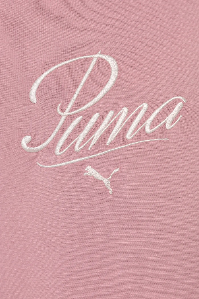 Девочка Детская хлопковая футболка Puma ESS SCRIPT Tee G 685805 розовый