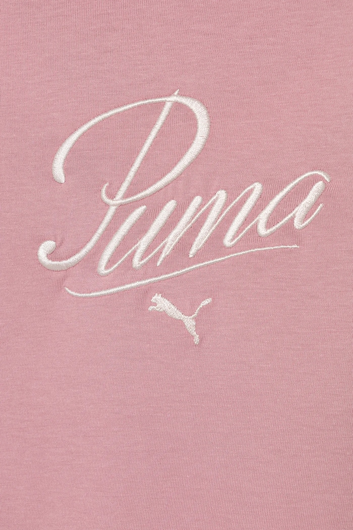 Девочка Детская хлопковая футболка Puma ESS SCRIPT Tee G 685805 розовый
