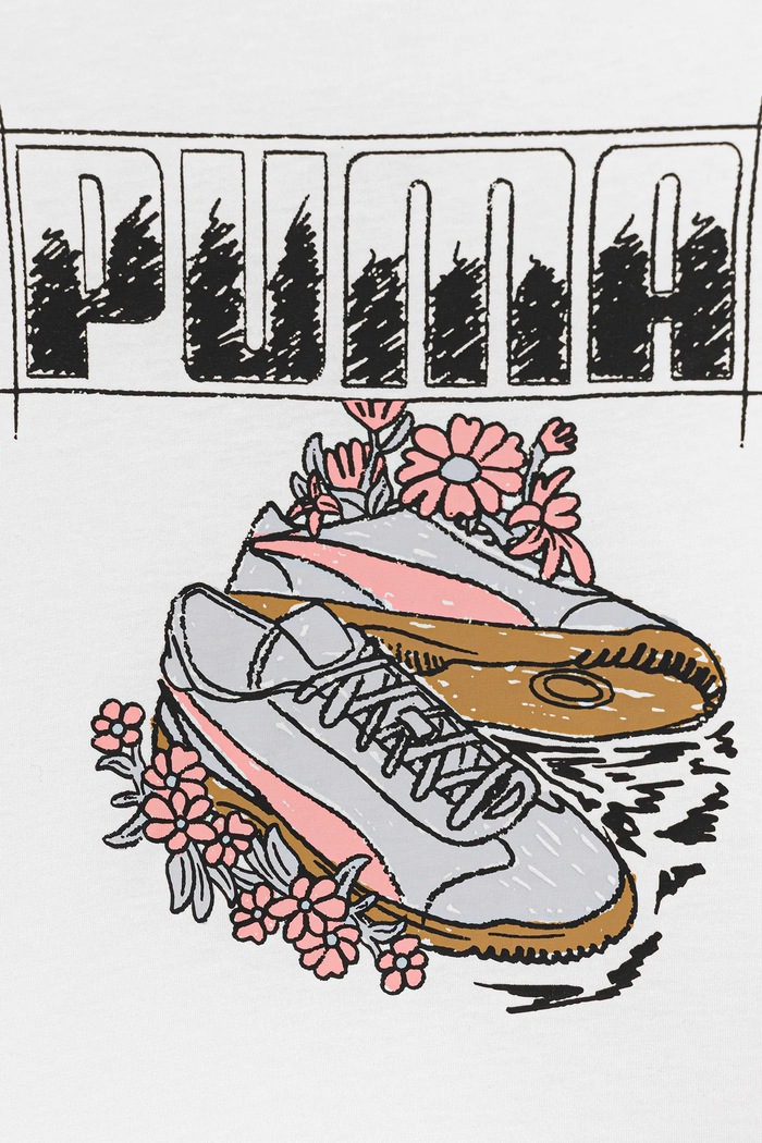 DÍVKA Dětské bavlněné tričko Puma GRAPHIC Sneaker Tee G 688496 bílá