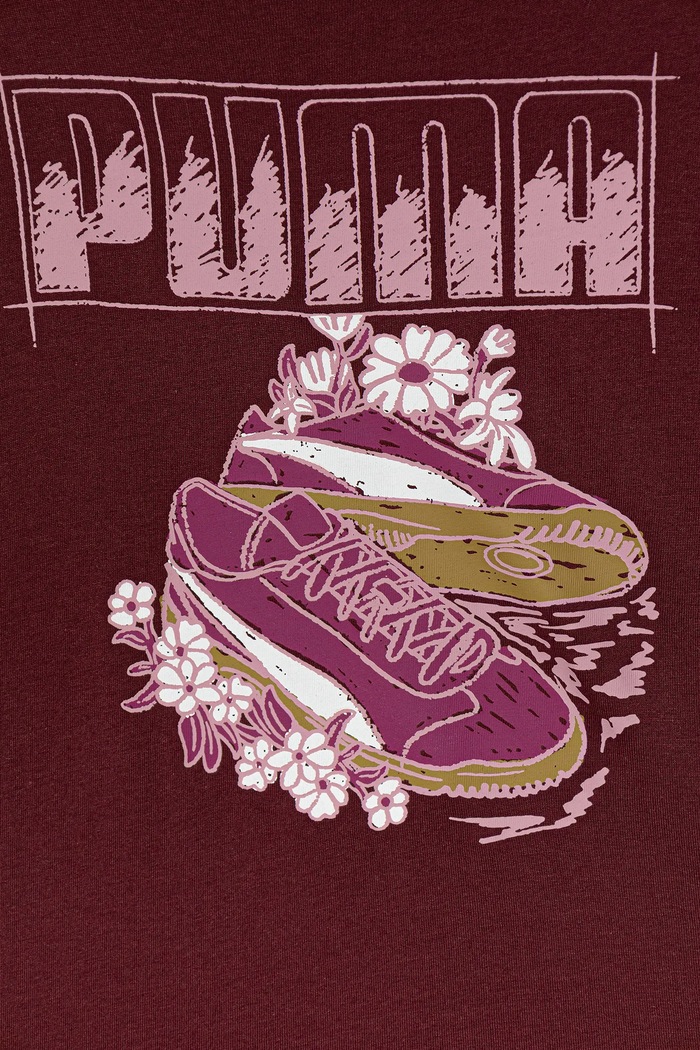 Fete Puma tricou de bumbac pentru copii GRAPHIC Sneaker Tee G 688496 burgundia