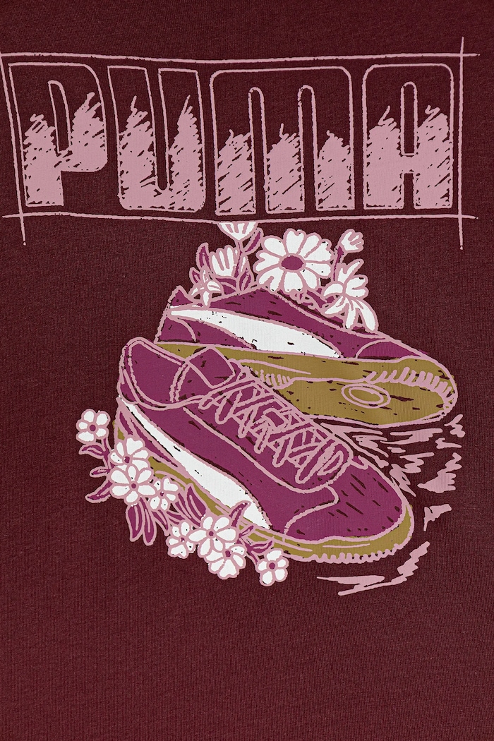 Fete Puma tricou de bumbac pentru copii GRAPHIC Sneaker Tee G 688496 burgundia