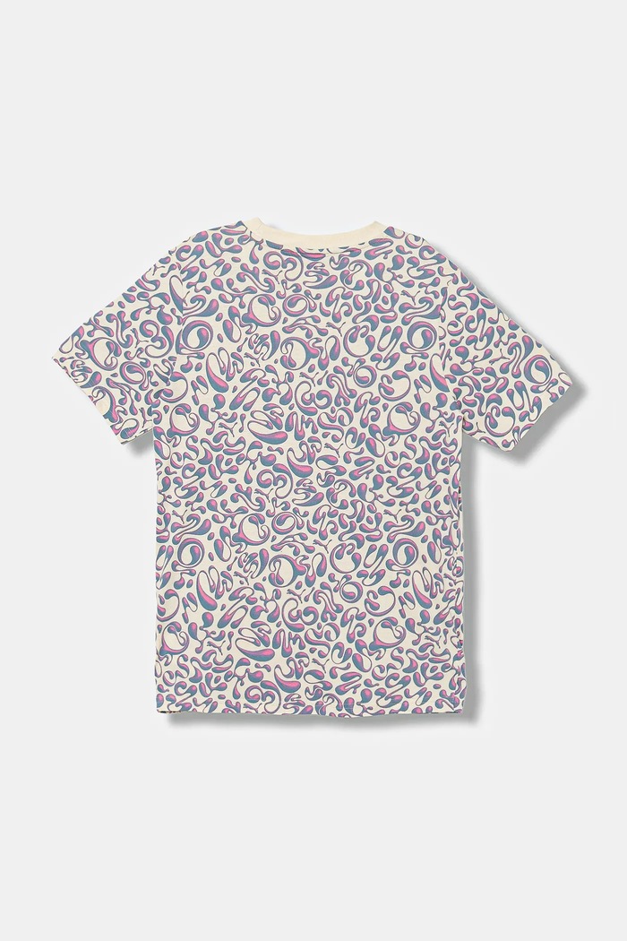 Puma t-shirt bawełniany dziecięcy TWEENERVERSE AOP Tee G 688500 fioletowy AW25
