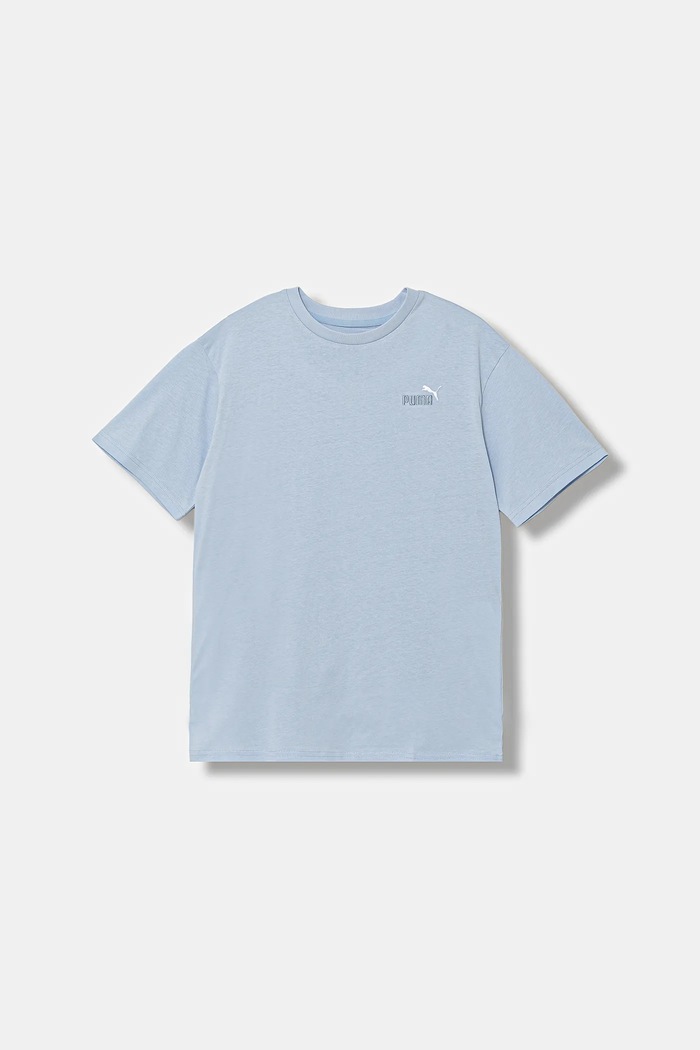 Παιδικό βαμβακερό μπλουζάκι Puma ESS 2 COLOR Small No. 1 Logo Relaxed Tee βαμβάκι μπλε 689101