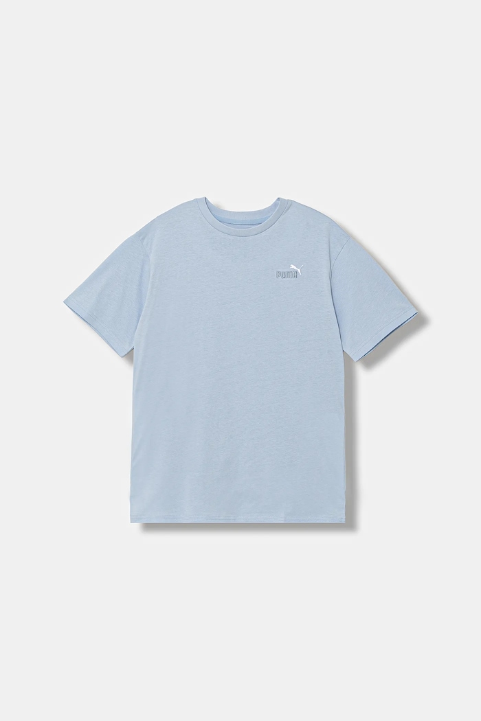 Παιδικό βαμβακερό μπλουζάκι Puma ESS 2 COLOR Small No. 1 Logo Relaxed Tee βαμβάκι μπλε 689101