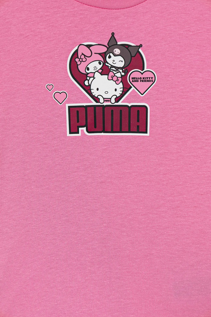 Dziewczynka Puma t-shirt bawełniany dziecięcy PUMA X HELLO KITTY & FRIENDS Ruffle Tee 632386 różowy