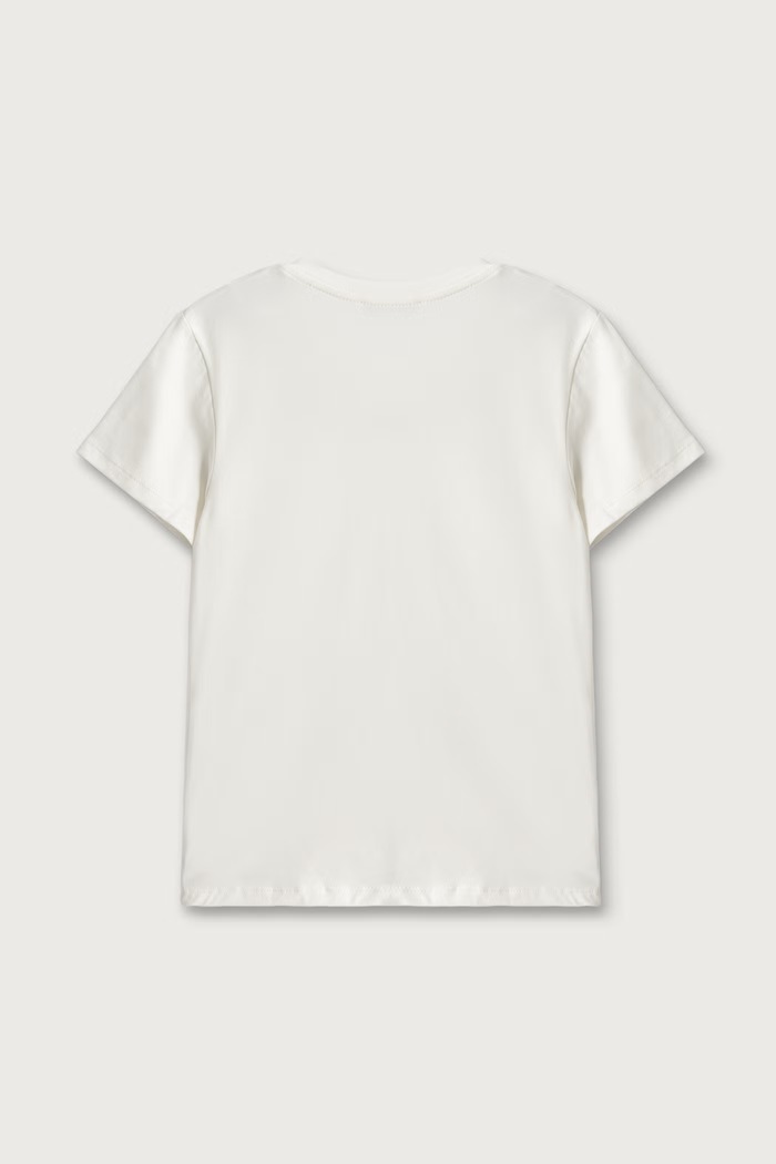 Patrizia Pepe Basic tričko detské bavlnené s elastanom J331 7M0951 biela AW25