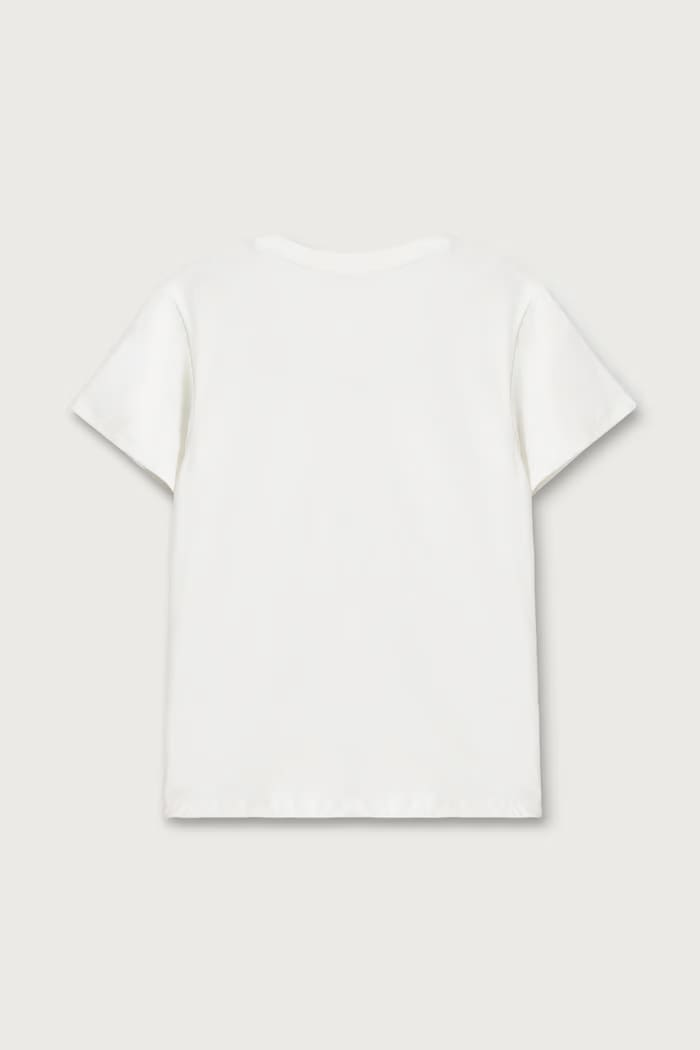 Patrizia Pepe Maglietta basic per bambini in cotone con elastan J331 7M0951 bianco AW25