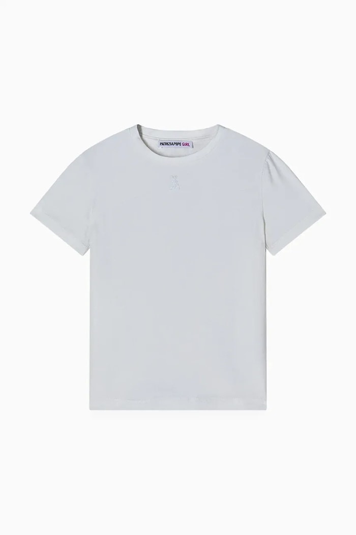 Patrizia Pepe tricou copii J331 imprimeu alb 7M0951