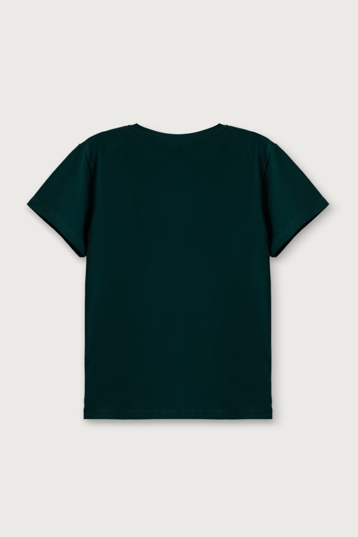 Patrizia Pepe Tricou basic pentru copii din bumbac cu elastan J331 7M0951 verde AW25