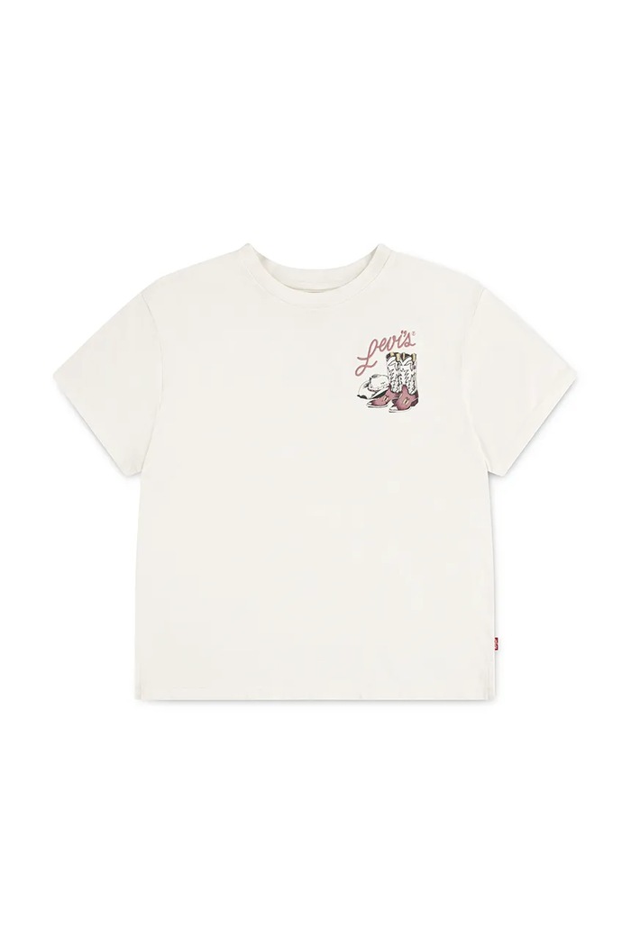 Dětské tričko Levi's WESTERN OVERSIZED TEE kulatý béžová 4EP074