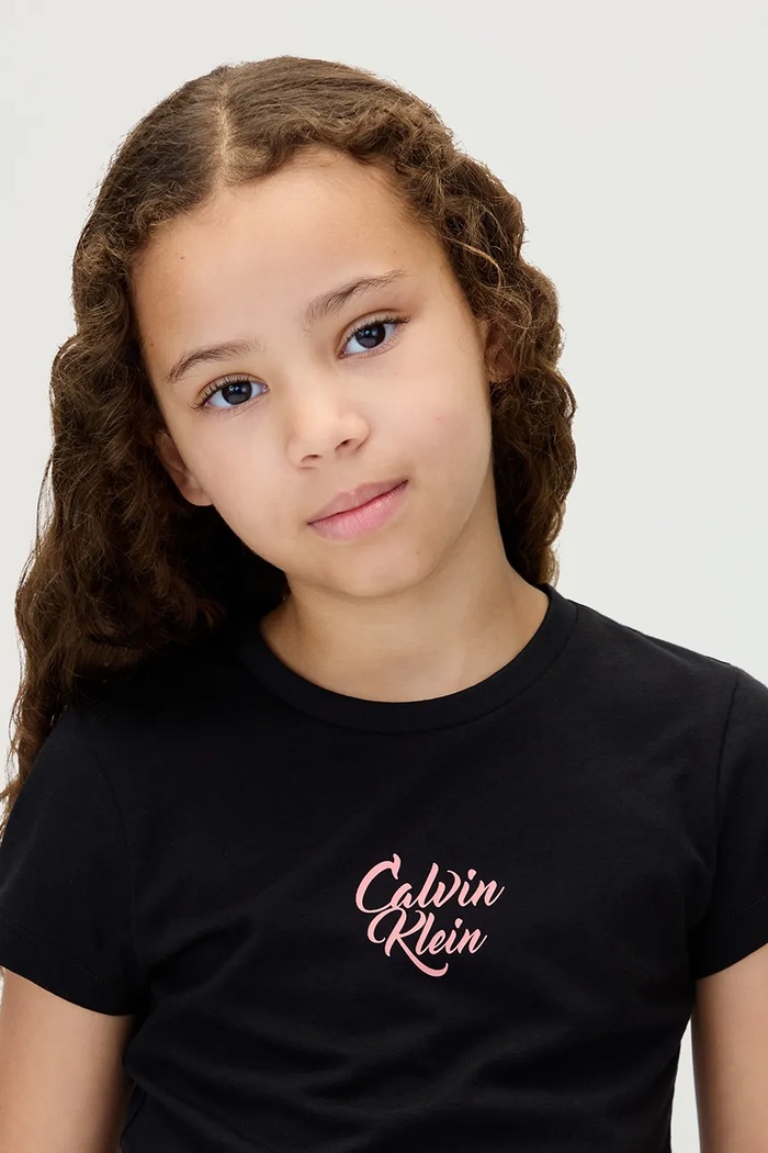 DÍVKA Dětské tričko Calvin Klein Jeans IG0IG03035.9BYA černá