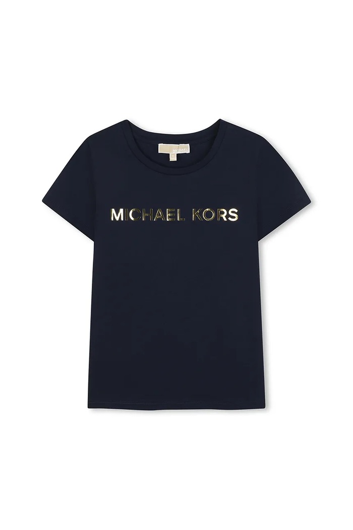 Michael Kors t-shirt dziecięcy nadruk granatowy R30492.150