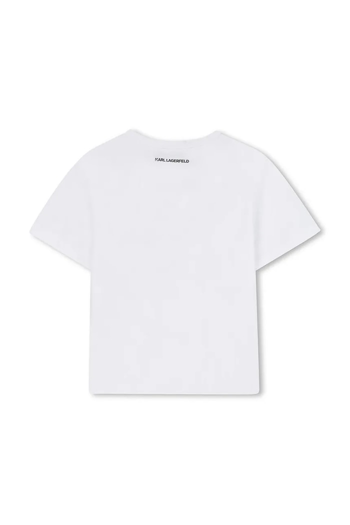 Detské bavlnené tričko Karl Lagerfeld Z30943.114.150 biela AW25