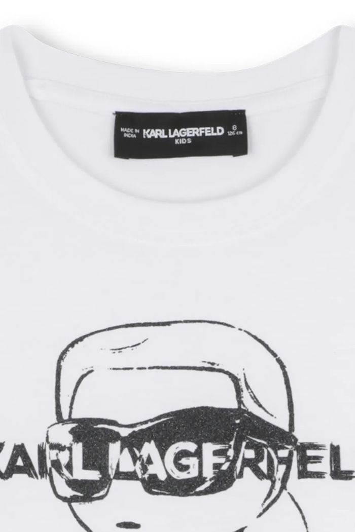 Dievča Detské bavlnené tričko Karl Lagerfeld Z30943.114.150 biela