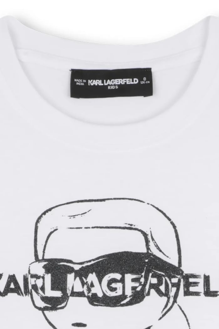 Dievča Detské bavlnené tričko Karl Lagerfeld Z30943.114.150 biela