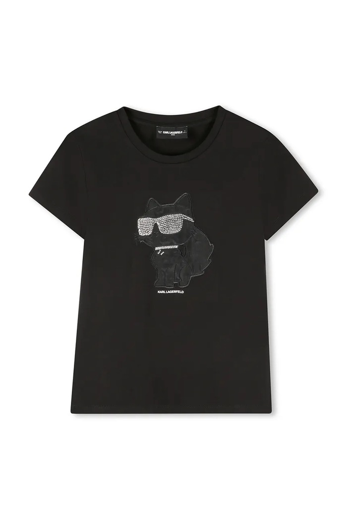 Karl Lagerfeld tricou copii imprimeu negru Z30945.86.108
