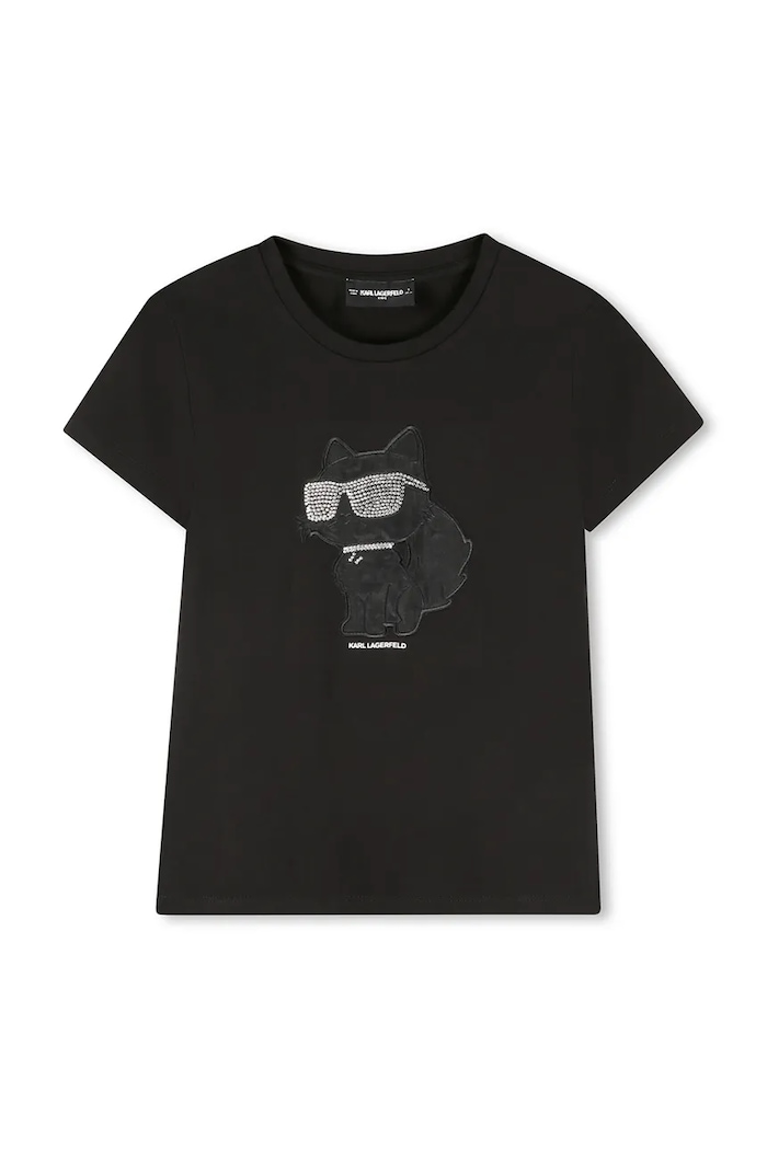 Karl Lagerfeld tricou copii imprimeu negru Z30945.86.108