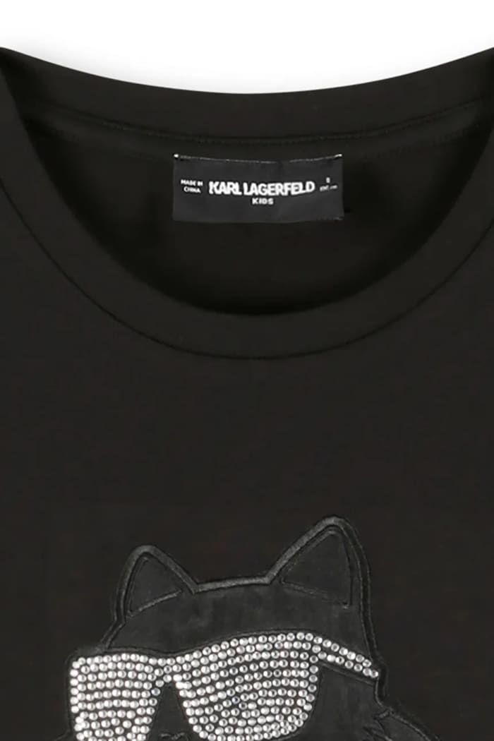 Dievča Detské tričko Karl Lagerfeld Z30945.114.150 čierna